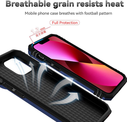 for iPhone 13 Mini Case with Camera Lens Cover HD Screen Protector, Dual Layer Military Grade Drop Protection Magnetic Ring Holder Kickstand Prote...