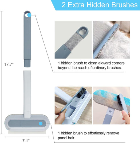 Pet Hair Removal Tool, Dog and Cat Hair Remover for Couch Carpet Furniture, 4 in 1 Multifunctional Pet Hair Removal Broom, Cleaning Brush for Wind...