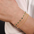 Gold Ankle Bracelets for Women, 14K Gold Anklets for Women Waterproof Figaro Paperclip Link Gold Anklet Set with Pink Stones Green Beads Adjustabl...