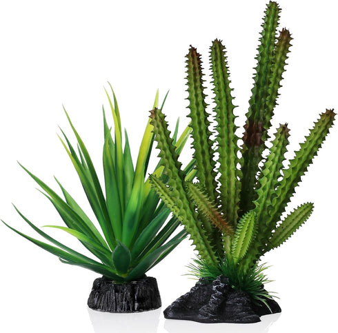 Emotionlite Aquarium Plants, Artificial Fish Tank Plastic Decorations Decor Plants Set Green 2 Packs...