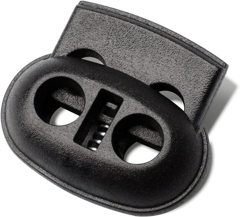 DYZD Plastic Cord Locks Spring Toggle Stopper Double Hole Cord Locks for Drawstring,Clothing, Shoelaces, Backpack, Lanyard(20PCS,Black)...
