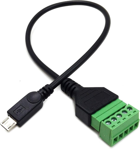 Poyiccot Micro USB Screw Terminal Block Connector, Micro USB Male to 5 Pin/Way Female Bolt Screw Shield terminals Pluggable Type Adapter Connector...