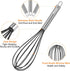 NileHome Whisk Commercial Whisks Stainless Steel & Silicone Non-Stick Coated Small Whisk Set 8" 10" 12" Kitchen Wisk Wire Whisks for Cooking 3 Pac...