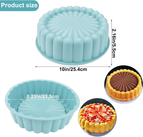 Palksky Charlotte Cake Pan Silicone, Nonstick, 10 inch Round Cake Molds for Baking...