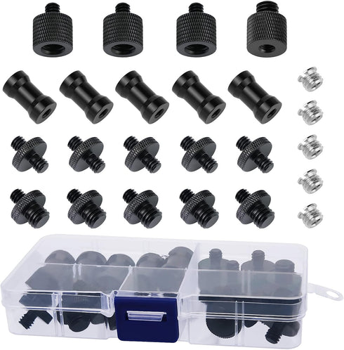 24 Pcs Camera Screw Adapter 1/4 to 1/4 and 1/4 to 3/8 Tripod Mount Converter Set for Camera Mount, Monopod, Ballhead, Flash Light Stand Frgyee...