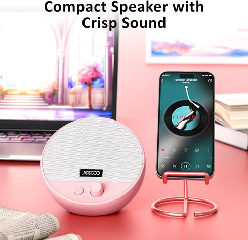 Jeecoo A10 USB Plug-N-Play Laptop Speakers Bluetooth Computer Speakers with Small & Portable, Easy-Access Volume Knob, Small Speaker for PC Deskto...