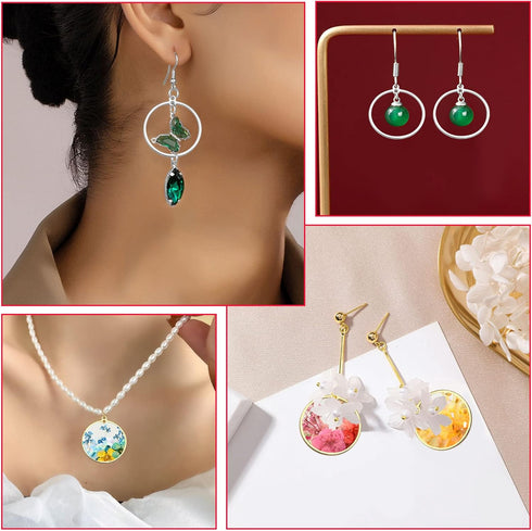 24PCS Earrings Beading Hoop Round Beading Earring Hoops Beading Hoop Earring Finding Components for DIY Jewelry Making (K Gold & White K)...
