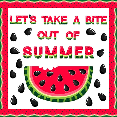 50 Pcs Summer Watermelon Bulletin Board Decoration Let's Take A Bite Out of Summer Bulletin Board Cutout Fruit Watermelon Bulletin Board Border fo...