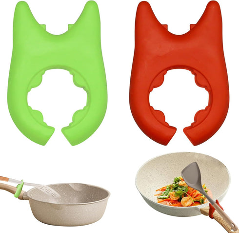 2pcs Silicone Pot Holders, Adjustable Kitchen Silicone Spoon Rest Suitable for Placing Spoons and Spatulas After Cooking in a Steamer Utensil Rest...