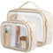 PACKISM Floral Texture Lace TSA Approved Toiletry Bag - 180° Large Opening Clear Makeup Bags for Traveling, in 2 Size TSA Liquid Bag with Handle, ...