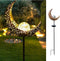 Garden Solar Light Outdoor Decorative, Moon Crackle Glass Globe Stake Metal Lights?Waterproof Warm White LED for Pathway, Lawn, Patio, Yard...