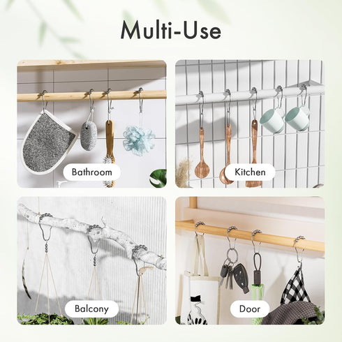 Amazer Shower Curtain Rings, Rust-Resistant Metal Shower Hooks Ring Shower Rings for Curtain Rolling Shower Curtain Hooks for Bathroom Shower Rod ...