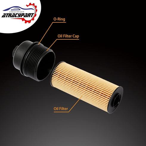 Oil Filter and Oil Filter Cap ?Replacement For 2011-2013 Chrysler 200, 300, Town & Country, Dodge Avenger, Challenger, Charger, Durango, Journey &...