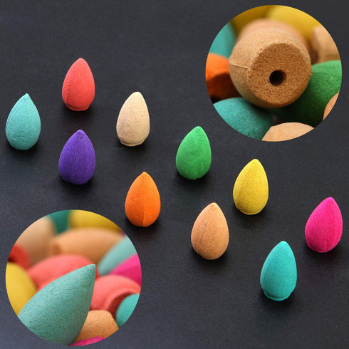 Aneco 180 Pieces Backflow Incense Cones 10 Mixed Natural Scents Rose Jasmine Lily Mint Lavender and More Kinds of Mixed Natural Backflow Incense C...