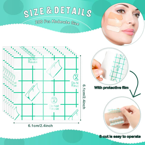 200 Pieces Makeup Hand Palette Adhesive Foundation Palette Disposable Foundation Mixing Tray Single Use Professional Make up Tools Clear Cosmetic ...