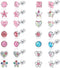 14 Pairs Surgical Steel Screw Back Earrings Sets Hypoallergenic Screw Back Stud Earrings Cute Heart Tiny CZ Flower Pink Stud Earrings for Women...