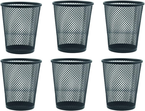 6 Pack Wire Mesh Desktop Pen Pencil Holder,Makeup Brushes Storage Cup,Office Stationery Organizer...