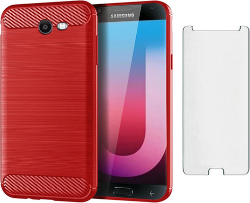 Asuwish Phone Case for Samsung Galaxy J7 Prime 2017 J 7 Skypro Sky Pro J7V V S727VL with Tempered Glass Screen Protector Cover and Cell Soft Silic...