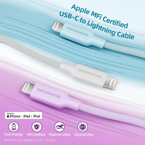 iPhone Charger Fast Charging 3Pack 6FT Apple MFi Certified USB C to Lightning Cable Charging Cord Compatible with 14 13 12 11 Pro XS Max XR X 8 7 ...