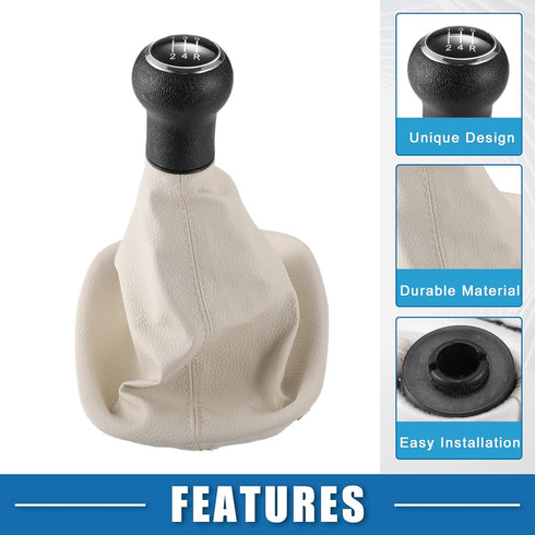 5 Speed Manual Transmission Shift Knob Gear Shifter for Volkswagen Passat B5 Ab 1996-2000 Plastic Black Beige...