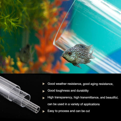 12" Clear Plastic Rigid Pipe 12mm x 15mm(1/2" x 0.6") Acrylic Tube Round Polycarbonate Tubing, [for Plumbing, Hydraulics, Pneumatics, Aquarium, DI...