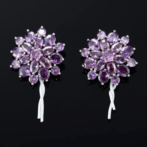 2 Pcs Sliver Rhinestone Buttons Crystal Embellishments for Clothing Jewelry Making DIY Decoration Bottons for Sewing Crafts Wedding Bridal (Purple...