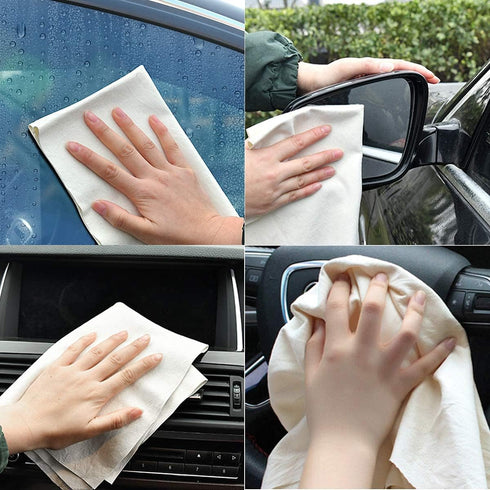 Chamois Cloth,(24"x16"Pack of 2),Eyeglasses Cloths,Natural Leather Cleaning Cloth,Suitable for Glasses, Jewelry,Piano, Musical Instruments,Phone C...