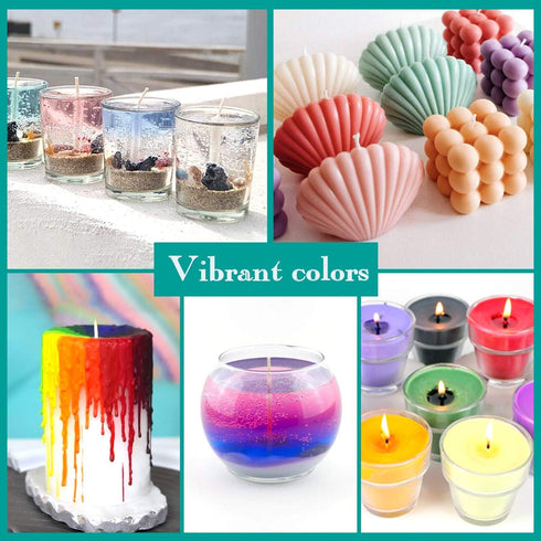 YRYM HT Candle Dye - 16 Popular Vibrant Colors Candle Making Liquid Oil-Based Dye for Wax - Safe and Natural (16 Bottle)...