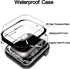 YMHML Waterproof Case Compatible for Apple Watch Screen Protector Series 9 Series 8 7 41mm Tempered Glass, Hard PC Touch Sensitive Full Protective...