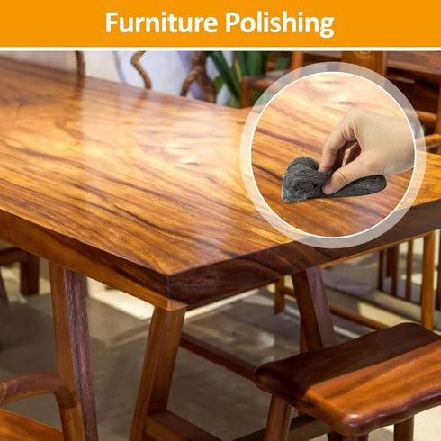 Steel Wool Pads 0000 15PCS - Steel Wool Roll Glass Wood Fabric Metal Extra Fine Steel Wool 0000 Polishing Chrome Glass Polishing Pads Wool Steelwo...