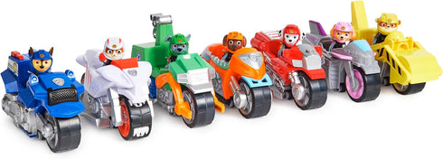 Paw Patrol, Moto Pups Wildcat’s Deluxe Pull Back Motorcycle Vehicle with Wheelie Feature and Toy Figure...