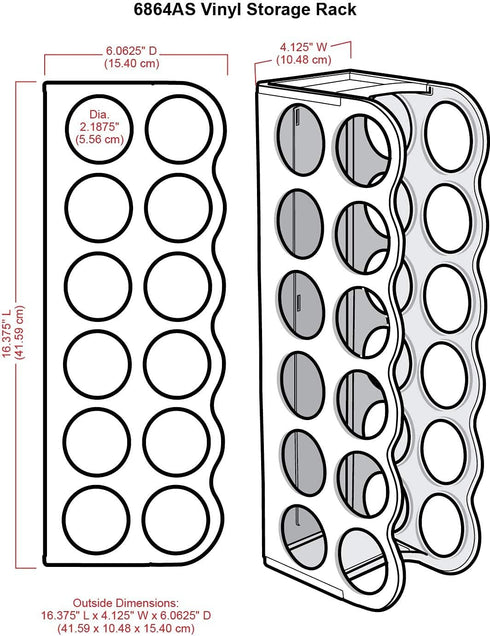 ArtBin 6864AS Vinyl Storage Rack, Stores 12 Vinyl Rolls, White...