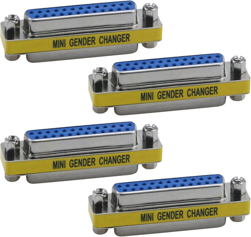 Antrader 4-Pack DB25 25 Pin Serial Port Female to Female Mini Gender Changer Coupler Adapter RS232 Connector...