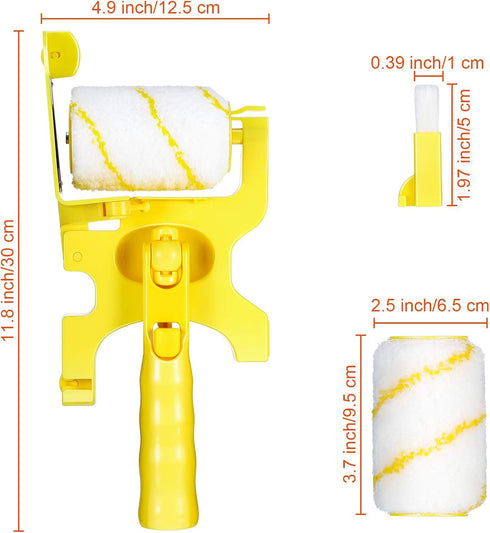 Set of 9 Paint Edger Combo Kit Paint Edger Roller Brush Multifunctional Handheld Clean-Cut Paint Edger with Extra Replacement Roller and Brush for...