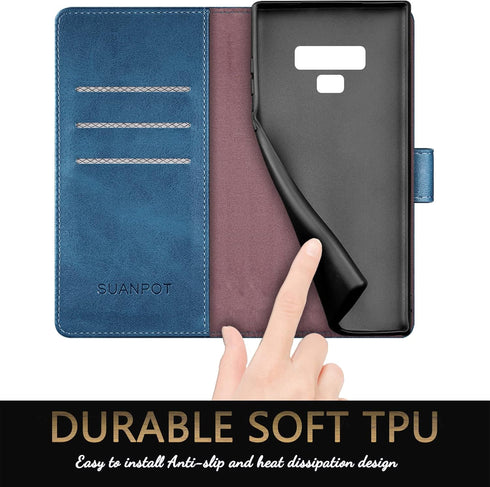 SUANPOT for Samsung Galaxy Note 9 6.4" with RFID Blocking Leather Wallet case Credit Card Holder, Flip Folio Book Phone case Cover Purse Poket for...