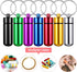 12 Pieces Portable Pill Case First Aid Pill Container Mini Pill Container Waterproof Aluminum Keychain Pill Case Keychain for Medications, Vitamin...