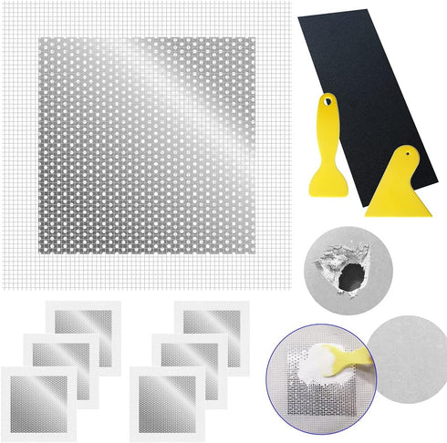Drywall Repair Patch, Wall Patch Repair Kit, Self Adhesive Wall Mesh Repair, Large Hole Patch for Drywall, Sheet Rock Patch, Aluminum Sheetrock Ce...