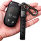 Compatible with Jeep Key Fob Cover with Leather Keychain Soft TPU Protection Key Case for Grand Cherokee Renegade Chrysler 200 300 Dodge RAM Duran...