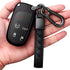 Compatible with Jeep Key Fob Cover with Leather Keychain Soft TPU Protection Key Case for Grand Cherokee Renegade Chrysler 200 300 Dodge RAM Duran...