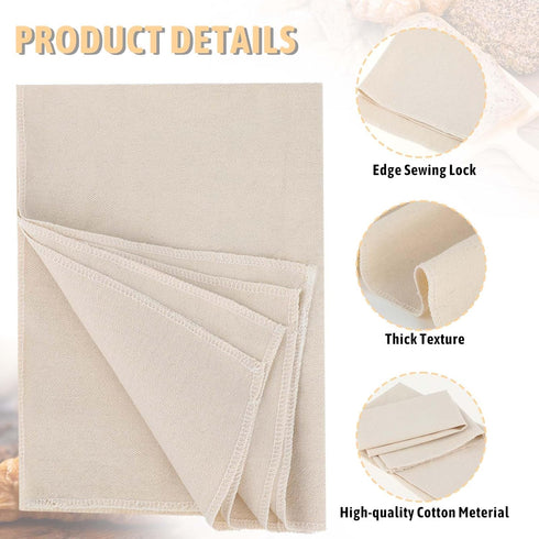 Proofing Cloth for Bread Baking 2PCS 17x29 Inches Linen Cloth Reusable Bread Proofing Cloth Thick Baking Bread Cloth for Rolling Dough, Baguettes,...