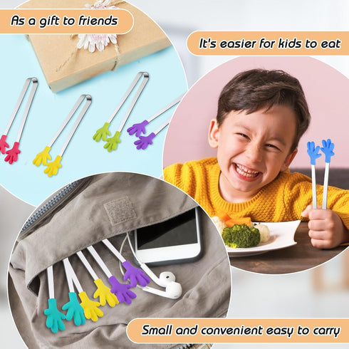 Shindel 8PCS Small Food Tongs, Mini Stainless Steel Tongs with Silicone Tips, for Cooking Grilling BBQ Buffet, 5 inch?8 Colors...