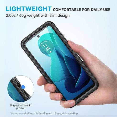 Lanhiem for Moto G 5G 2024 Case, IP68 Waterproof Dustproof Shockproof Case with Built-in Screen Protector, Full Body Underwater Protective Cover f...
