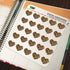 Leopard Print Animal Spots Heart Shaped Planner Calendar Scrapbook Craft Stickers...