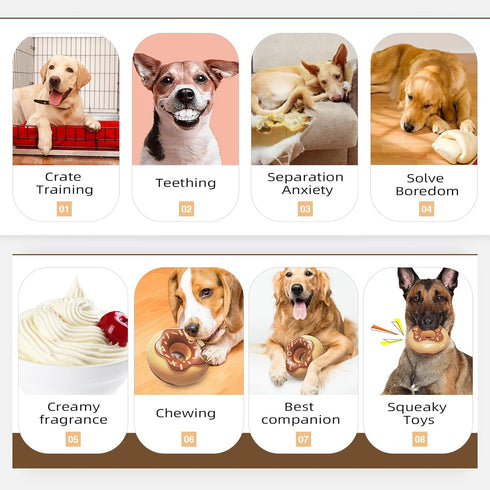 Dog Chew Toys for Aggressive Chewers, Indestructible Tough Squeaky Mental Stimulation Teeth Grinding Interactive Dog Chew Toys for Small/Medium/La...
