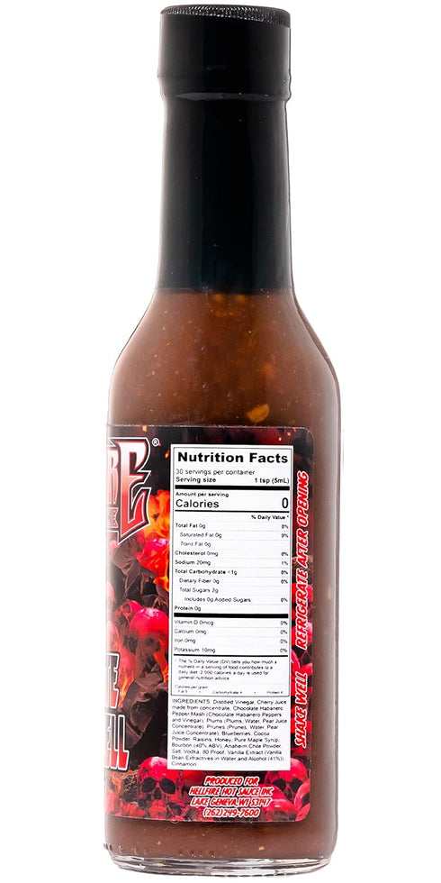 Hellfire Hot Sauce Chocolate Cherry Hell - Gourmet Dessert Hot Sauce With Fruit and Chocolate, 5 oz....