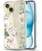RANZ Case for iPhone 15, Anti-Scratch Shockproof Series Clear Hard PC + TPU Bumper Protective Cover Case for iPhone 15 (6.1") - White Magnolia Flo...