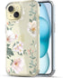 RANZ Case for iPhone 15, Anti-Scratch Shockproof Series Clear Hard PC + TPU Bumper Protective Cover Case for iPhone 15 (6.1") - White Magnolia Flo...
