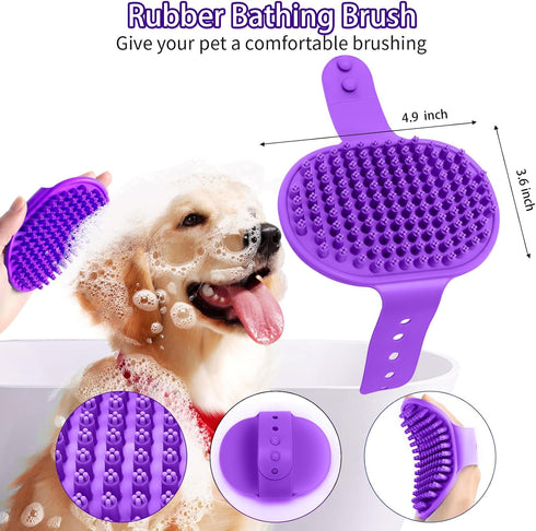 Dog Brush Kit for Shedding Short & Long Haired Cats, Self Cleaning Slicker Brush for Small Medium & Large Animals, Puppy. 3 in 1 Pet Grooming Set,...