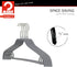MAWA by Reston Lloyd Silhouette Series Non-Slip Space Saving Clothes Hanger with Bar & Hook for Pants and Skirts, Style 41/FRS, Set of 5, Silver...