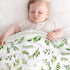 BORITAR Floral Leaf Baby Blanket for Boys Girls Super Soft Double Layer Minky with Dotted Backing for Nursery Stroller Crib Bed Newborns Spring Su...